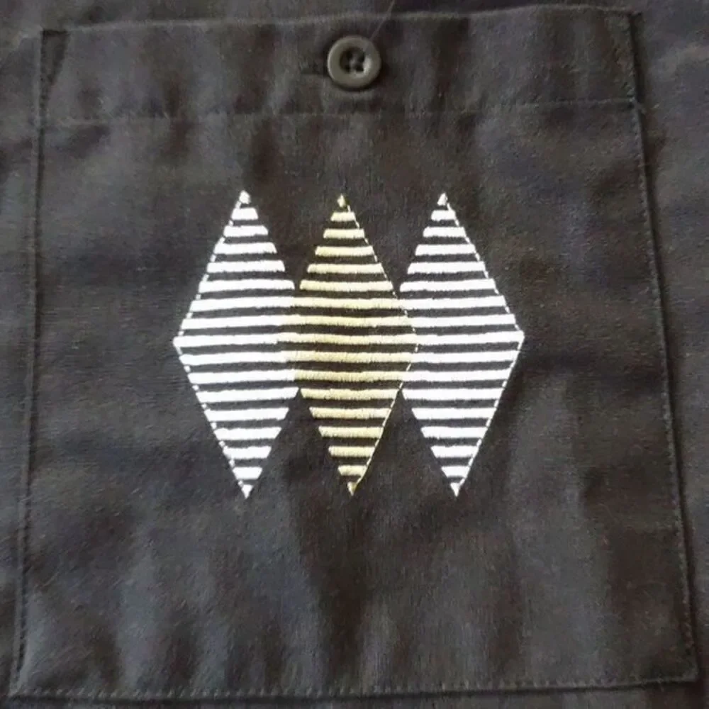 Vintage John Blair 80’s/90’s Black Zipper‎ Shirt Sz M - Picture 4 of 8
